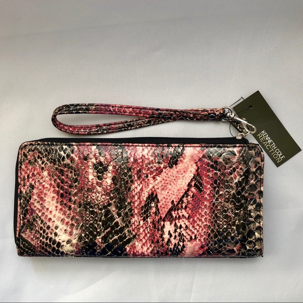 Pink Snake Print Wristlet